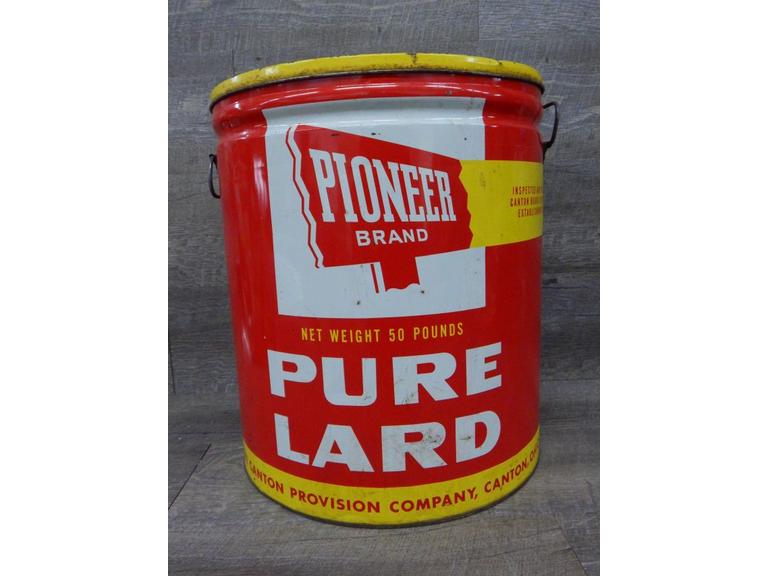 Route 8 Auctions Large Metal Lard Can with Lid