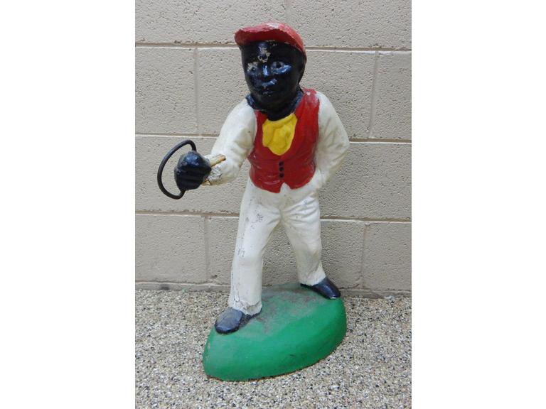 Route 8 Auctions | Vintage Cement Lawn Jockey Statue