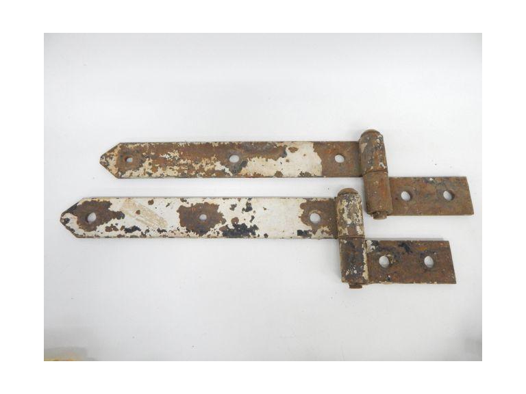 Route 8 Auctions Large Iron Barn Door Hinges