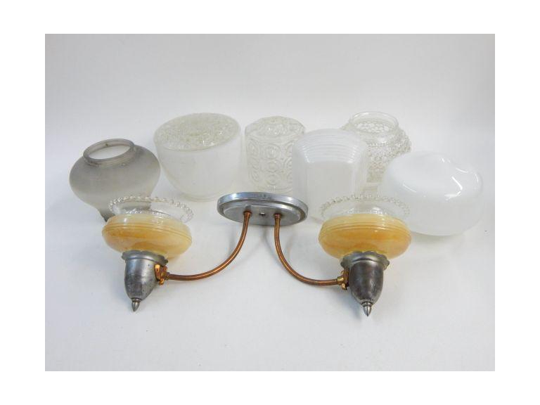 Route 8 Auctions Vintage Ceiling Light And Light Covers