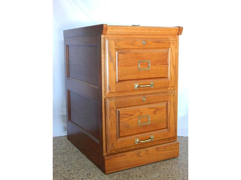 Route 8 Auctions Solid Wood 2 Drawer File Cabinet With Key