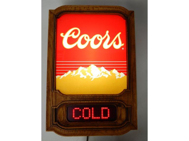 Route 8 Auctions Coors Beer LightUp Scrolling Sign