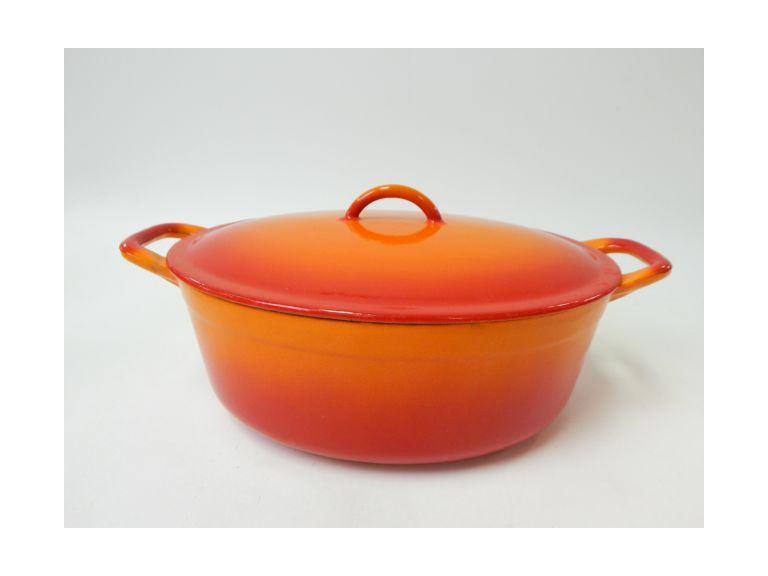 Route 8 Auctions Descoware Belgium Smaller Enameled Cast iron Dutch